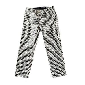 Rafaella Women's Ankle Pants Mid Rise Elephant Pattern Stretch 34" X 27" Size 12